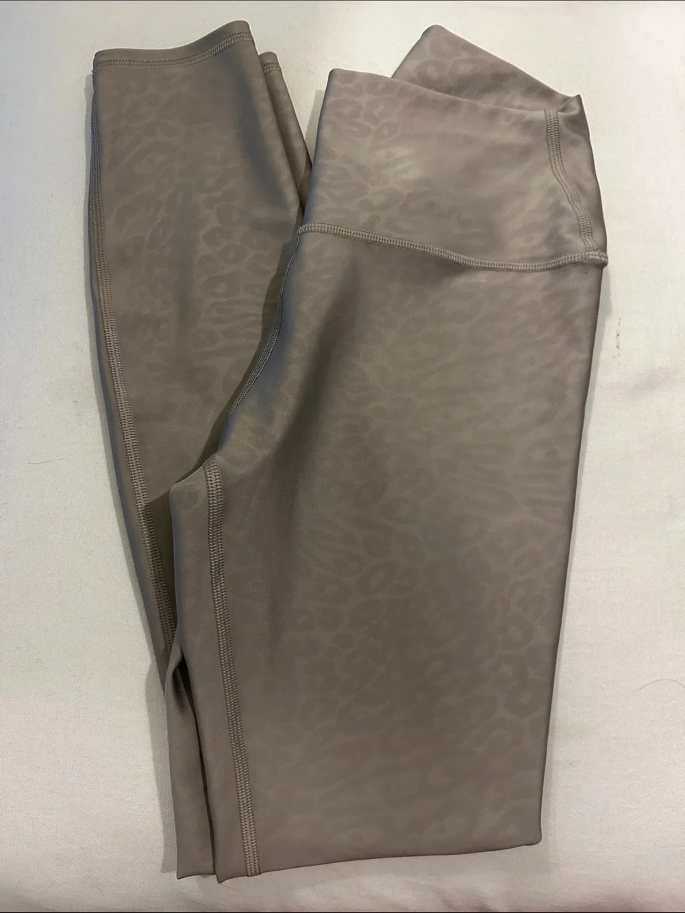 ALO Yoga Taupe Leopard-Print Leggings